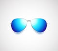 Glossy vector aviator sunglasses design Royalty Free Stock Photo