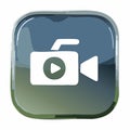 Glossy Video Camera Play Button Icon Royalty Free Stock Photo