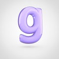 Glossy violet paint letter G lowercase