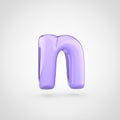 Glossy violet paint letter N lowercase