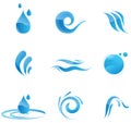 Glossy water icons