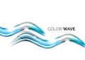 Glossy wave on white background