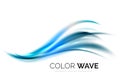 Glossy wave on white background