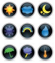 Glossy Weather Buttons Royalty Free Stock Photo