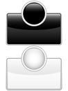 Glossy web buttons black and white Royalty Free Stock Photo