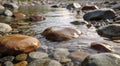 Glossy Wet Pebbles in Calming Riverbed Pattern - AI-generated illustration Royalty Free Stock Photo