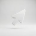 Glossy White Computer Mouse Cursor Arrow on a White Background pointer Royalty Free Stock Photo