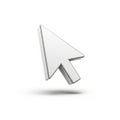 Glossy White Computer Mouse Cursor Arrow Icon Floating with Subtle Shadow image photo Royalty Free Stock Photo