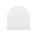 Glossy white curve vertical wall arch pedestal decor 3d template front view vector illustration