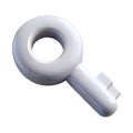 Glossy white key icon isolated on transparent background Royalty Free Stock Photo