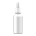 Glossy white nasal dropper bottle, isolated on white background. Medical containers. Realistic packaging mockup template. 3d Royalty Free Stock Photo