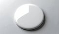 Glossy White Round Object with Silver Rim on Textured White Surface badge blank Royalty Free Stock Photo