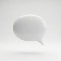 Glossy White Speech Bubble Icon on White Background chat bubble message Royalty Free Stock Photo