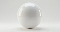 A glossy white sphere is centered against a smooth, light gray background. The surfac Royalty Free Stock Photo