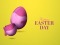 Glossy Whole and Broken Egg Illustration for Happy Easter Celebration Royalty Free Stock Photo