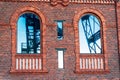 Glossy windows in the engine room building in former coal mine in Katowice, Silesia, Poland Royalty Free Stock Photo