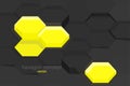 Glossy yellow hexagon concept vector Royalty Free Stock Photo