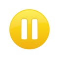 Glossy Yellow Pause Button Icon Isolated Modern User Interface Media Control Symbol Royalty Free Stock Photo