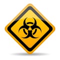 Glossy yellow sign of biological hazard