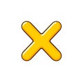 Yellow X mark, wrong, cancel isolated Royalty Free Stock Photo