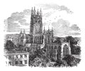 Gloucester Cathedral or the Cathedral Church of St Peter and the Holy and Indivisible Trinity in Gloucester England vintage