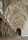 GLOUCESTER, UK - August 17, 2011: A corridor in the Cloister of Gloucester Cathedral Royalty Free Stock Photo