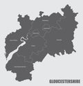 Gloucestershire county administrative map