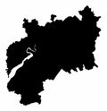 Gloucestershire silhouette map