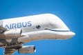 GLOUCESTERSHIRE, ENGLAND- 16 July 2022: Airbus Beluga A330-700 at the Royal International Air Tattoo at RAF Fairford