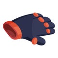 Glove for biker icon, isometric style