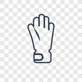 Glove concept vector linear icon isolated on transparent background, Glove concept transparency logo in outline style Royalty Free Stock Photo