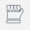 Glove concept vector linear icon isolated on transparent background, Glove concept transparency logo in outline style Royalty Free Stock Photo