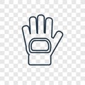 Glove concept vector linear icon isolated on transparent background, Glove concept transparency logo in outline style Royalty Free Stock Photo