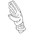 Glove goalkeeper icon. Vector illustration glove goalkeeper. Hand drawn goalkeeper glove for playing soccer