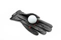 Glove and golf ball Royalty Free Stock Photo