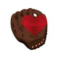 Glove heart baseball sport design