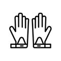 Glove icon vector isolated on white background, Glove sign , linear symbol and stroke design elements in outline style Royalty Free Stock Photo