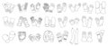 Glove isolated outline set icon. Vector illustration gauntlet on white background. Vector outline set icon glove .