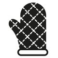 The glove is kitchen, contour. Black color isolated on white background. Flat style. Vector
