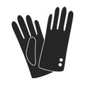 Glove vector black icon. Vector illustration accessory for hand on white background. Isolated black illustration icon of Royalty Free Stock Photo