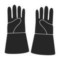 Glove vector black icon. Vector illustration accessory for hand on white background. Isolated black illustration icon of glove Royalty Free Stock Photo