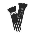 Glove vector black icon. Vector illustration accessory for hand on white background. Isolated black illustration icon of Royalty Free Stock Photo