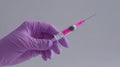 Gloved Hands Preparing a Syringe for Mesotherapy in a Clean Clinical Setting Royalty Free Stock Photo
