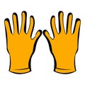 Gloves of beekeeper icon, icon cartoon