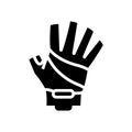 gloves cyclist accessory glyph icon vector illustration Royalty Free Stock Photo