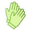 Gloves flat icon. Garden glove green icons in trendy flat style. Work clothing gradient style design, designed for web Royalty Free Stock Photo