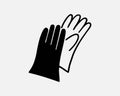 Gloves Icon Hand Glove Rubber Mitten Winter Medical Surgical Vector Black White Silhouette Symbol Sign