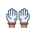 Color illustration icon for Gloves, mittens and gauntlet