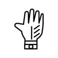 Gloves icon vector isolated on white background, Gloves sign , linear symbol and stroke design elements in outline style Royalty Free Stock Photo