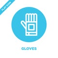 gloves icon vector. Thin line gloves outline icon vector illustration.gloves symbol for use on web and mobile apps, logo, print Royalty Free Stock Photo